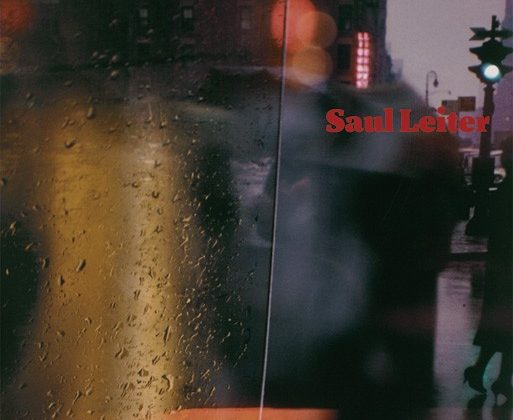 How to Shoot Color Like Saul Leiter Rainy city street through a wet window with blurred lights and shadows; Saul Leiter in red text.
